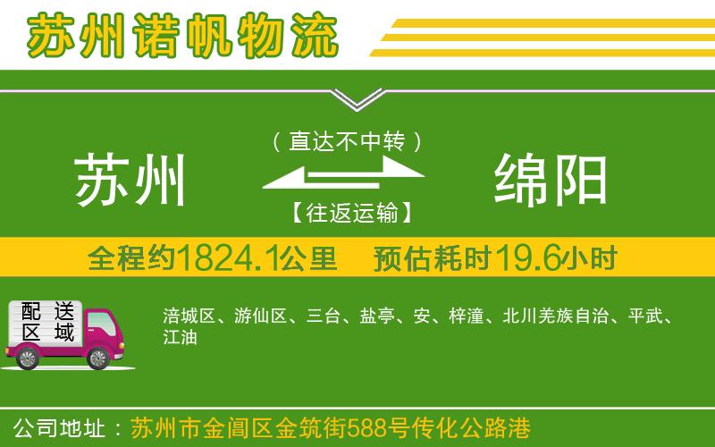 蘇州到綿陽物流專線
